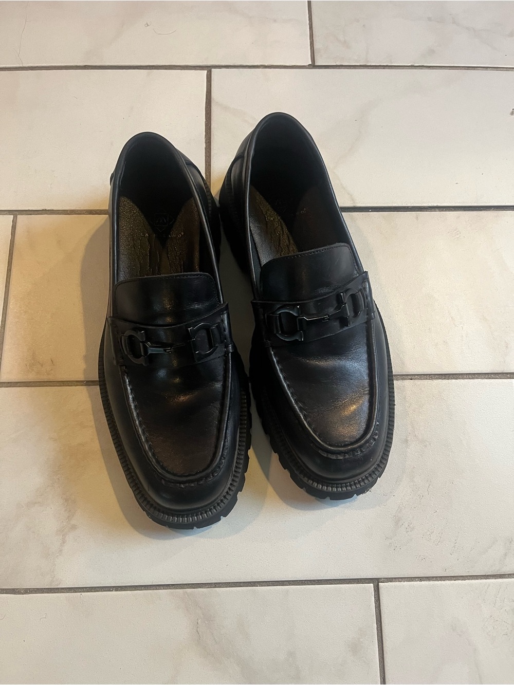 Milano Black Leather Bit Loafers